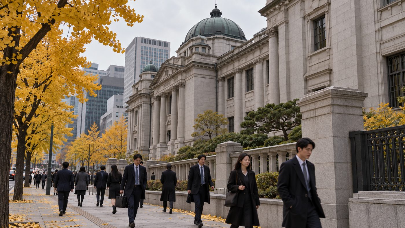한은 부총재보 임명 소식이 나온 날 서울 도심 중앙은행 건물 앞 가을 풍경