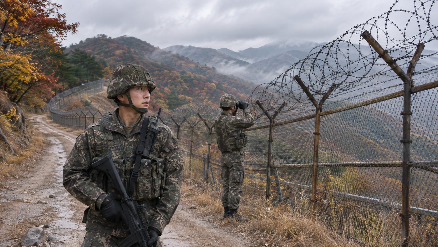 민통선 GOP 철책 접근 사건이 일어난 강원 전방 지역 철책과 산 능선