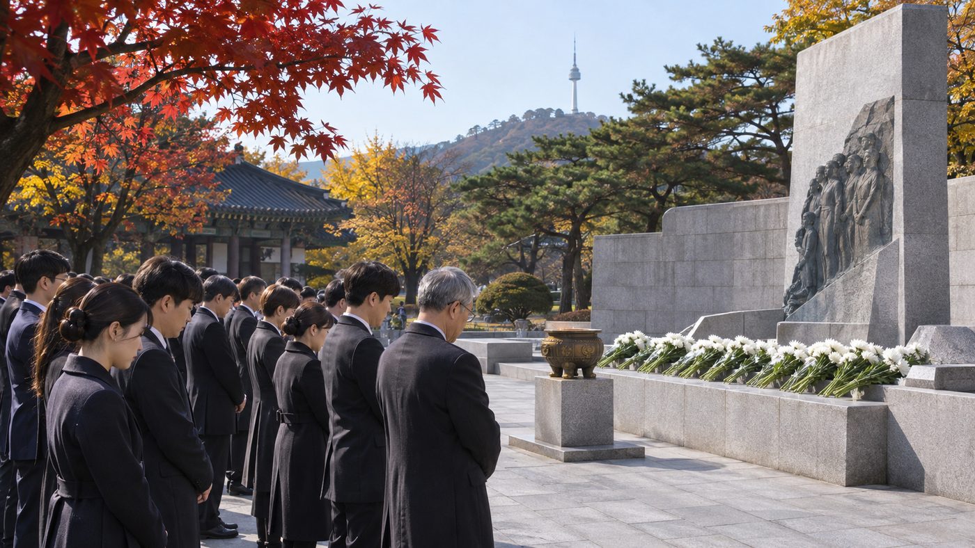안중근 의사 하얼빈 의거 117주년 기념식을 위해 모인 추모객들