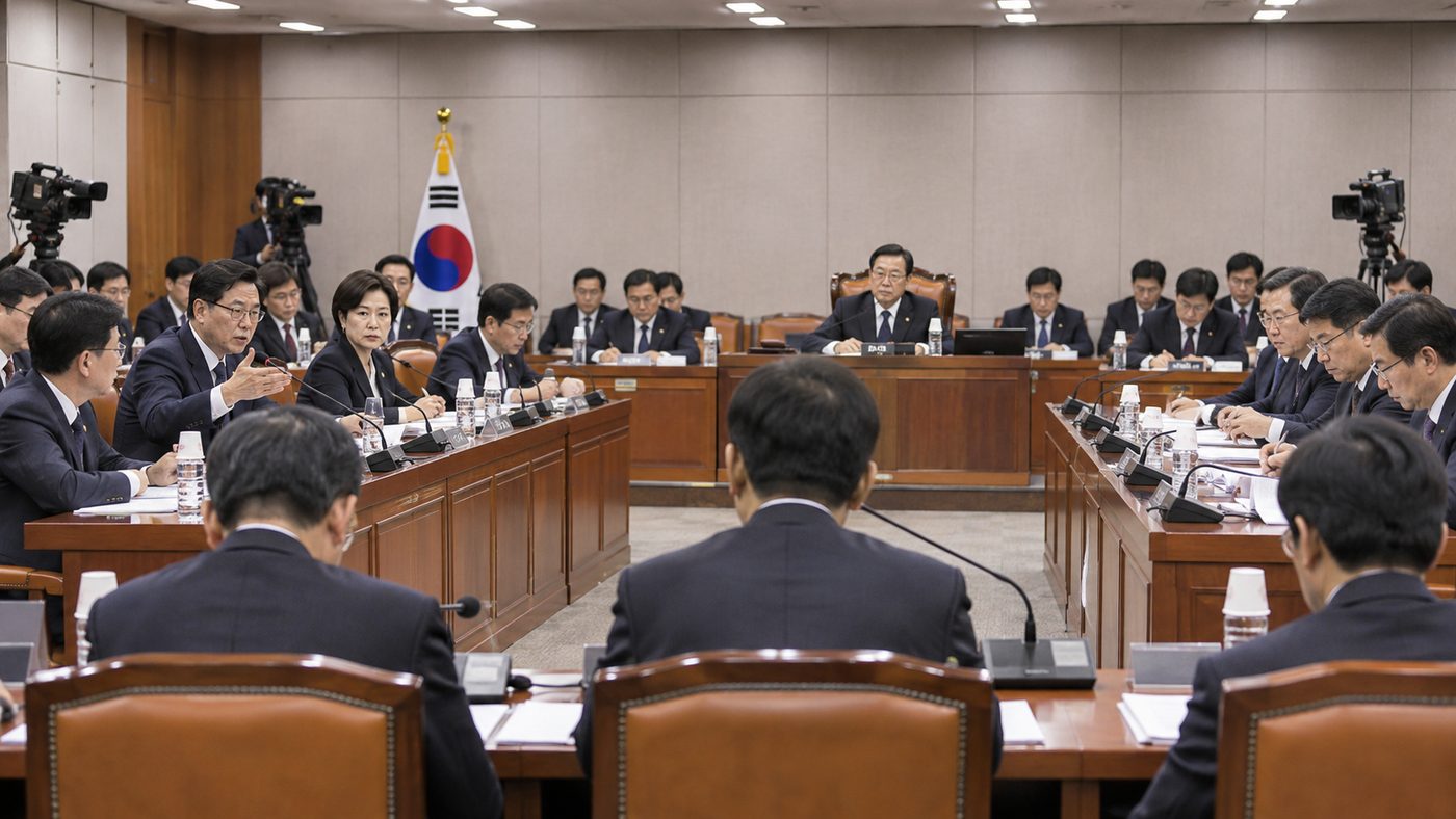 법사위 여야 충돌이 벌어진 국회 국정감사 회의장 모습