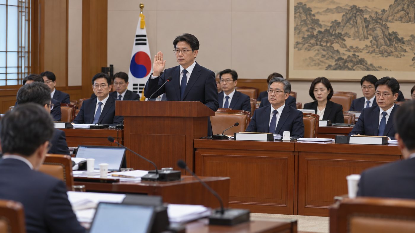 김지용 국감 출석을 떠올리게 하는 국회 국정감사장 증인 선서 장면