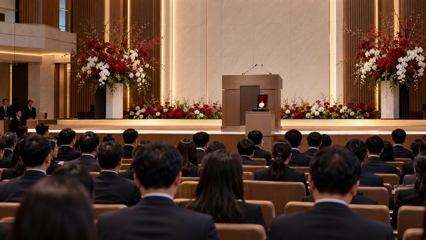홍라희 동백장 수훈이 있었던 적십자 창립 기념식 같은 시상식장 모습