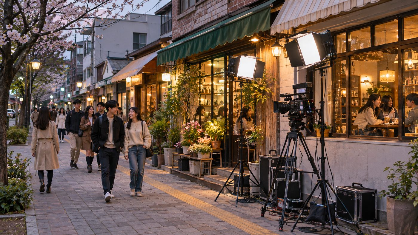 식스센스 가짜 찾기를 떠올리게 하는 저녁 무렵 서울 골목 가게들