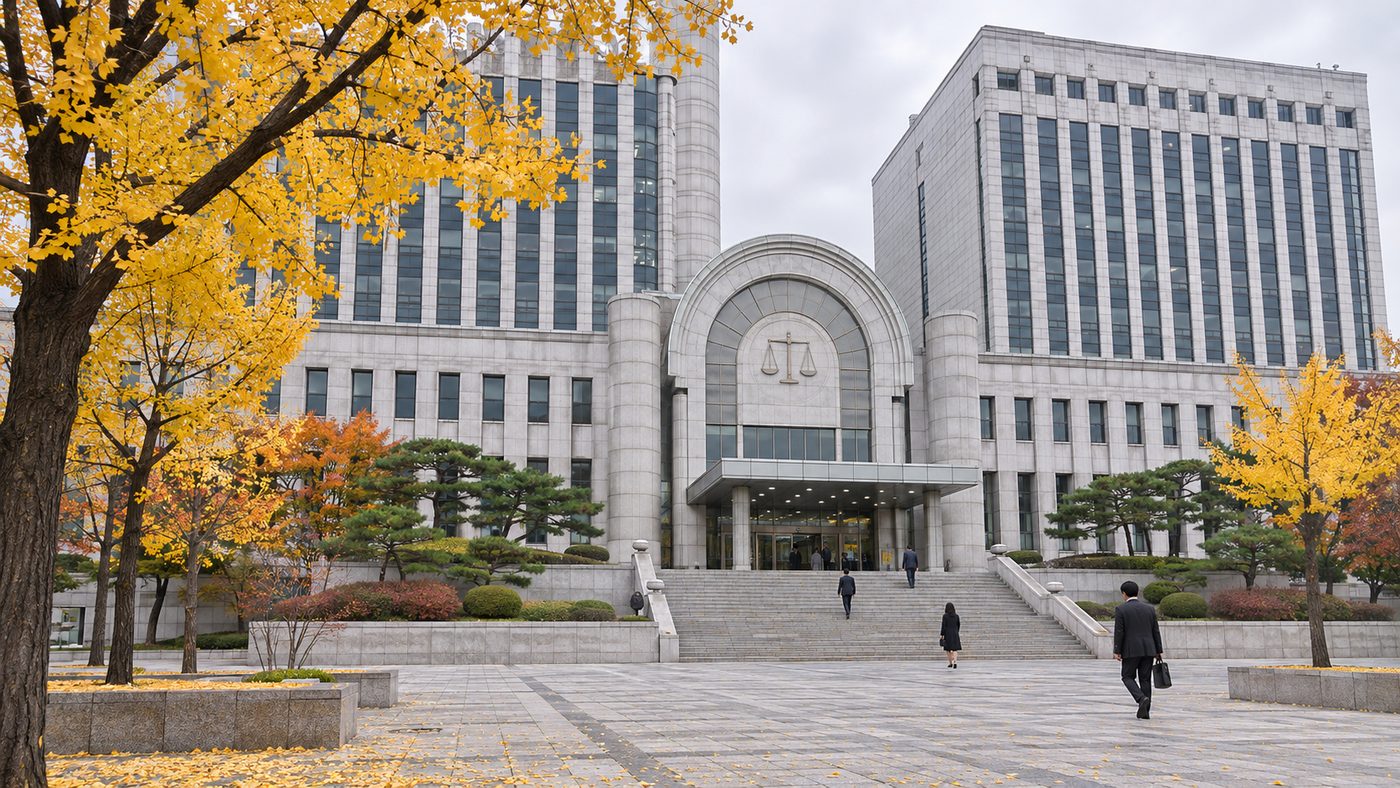 오세훈 무죄 판결이 나온 서울 법원 청사 앞 가을 풍경