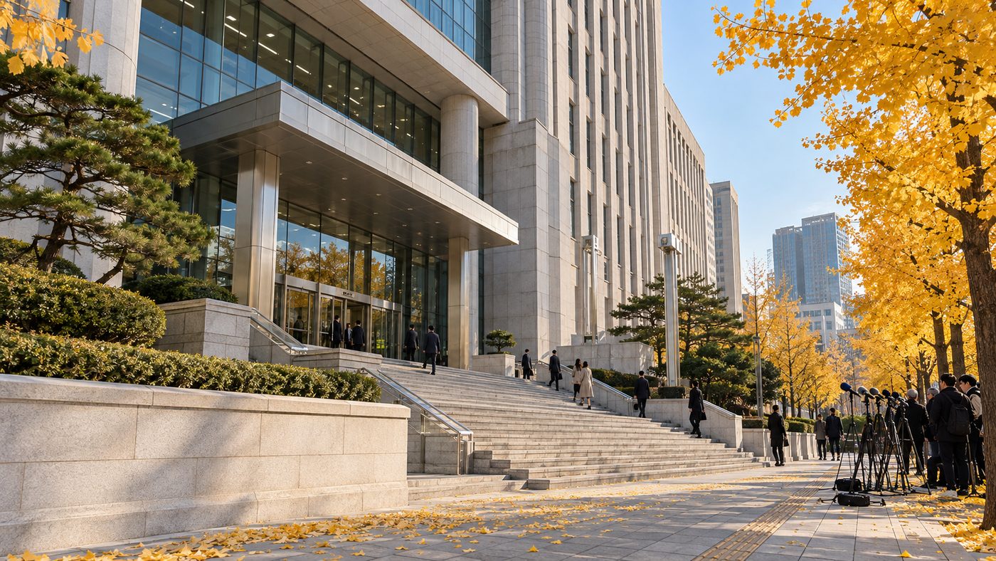 오세훈 2심 무죄가 선고된 서울 고등법원 건물 앞 가을 풍경