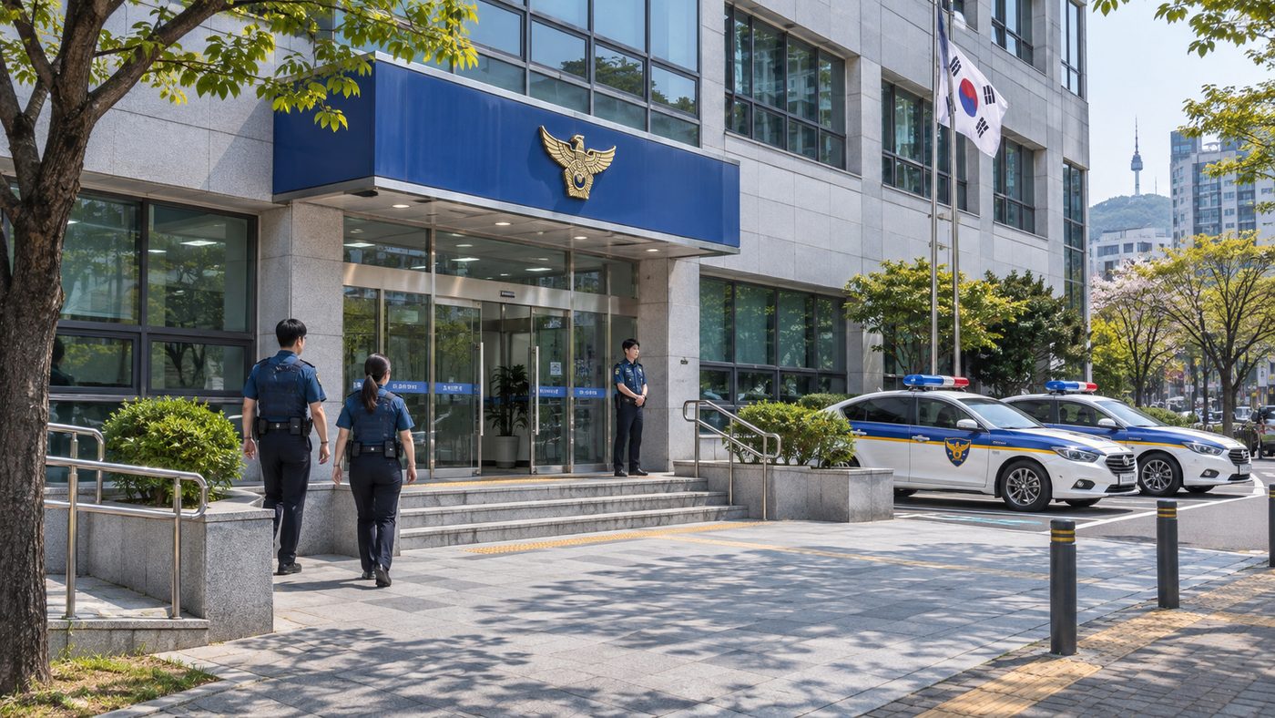 김새론 모친 송치 소식과 관련된 서울의 한 경찰서 건물 외관